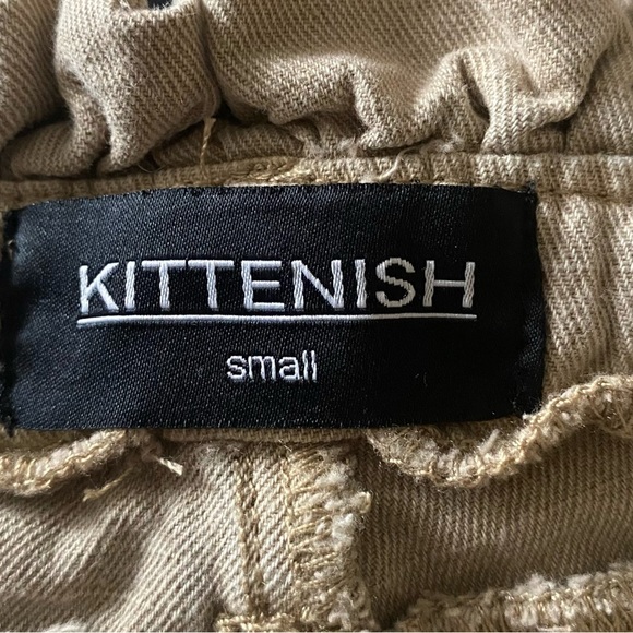 KITTENISH-WOMENS TAN PAPER BAG SHORTS -SIZE SMALL - Picture 5 of 5